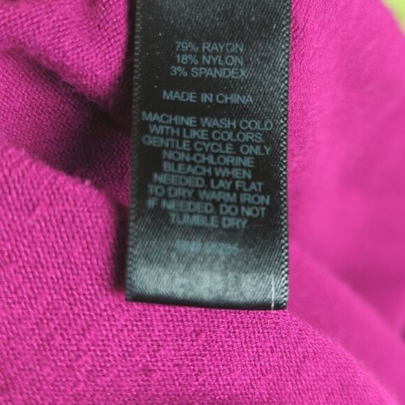 Express Fucsia/Raspberry Rain Blend Sweater Mini-Dress with Front Rusched Panel - Picture 9 of 9